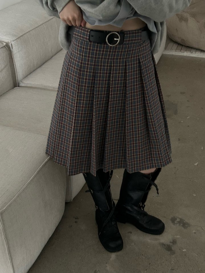 Buckle - Korean Women Fashion - #womensfashion - Checkcheck Skirt - 5