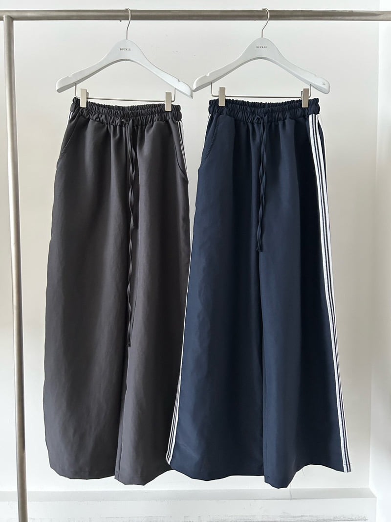 Buckle - Korean Women Fashion - #womensfashion - Double Tape Pants - 12