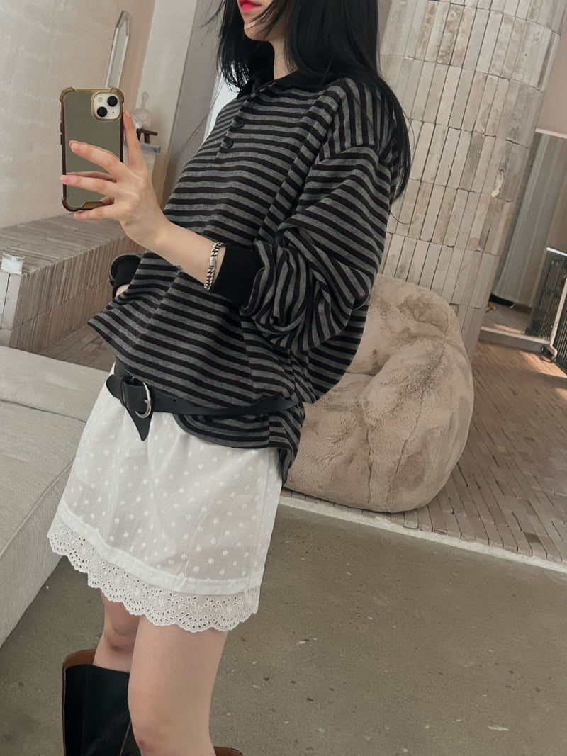 Buckle - Korean Women Fashion - #womensfashion - Play Collar Tee - 10