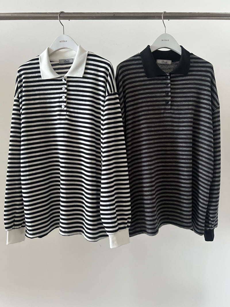 Buckle - Korean Women Fashion - #womensfashion - Play Collar Tee - 12