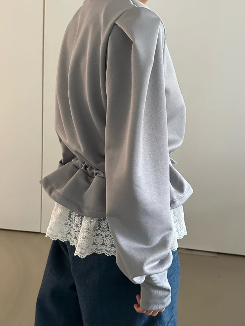 Chavi - Korean Women Fashion - #momslook - Shine Lace Sweatshirt - 12