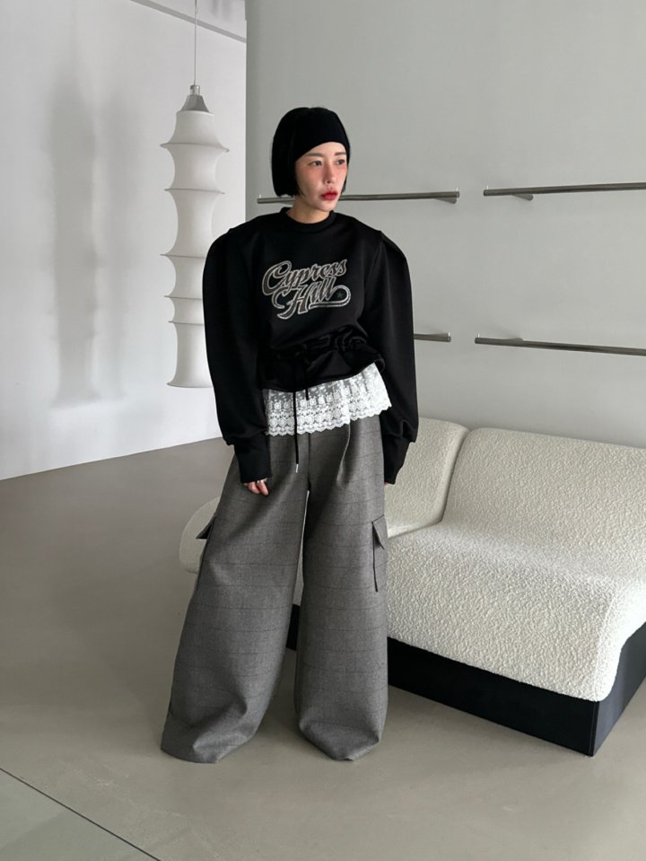 Chavi - Korean Women Fashion - #momslook - Shine Lace Sweatshirt - 6