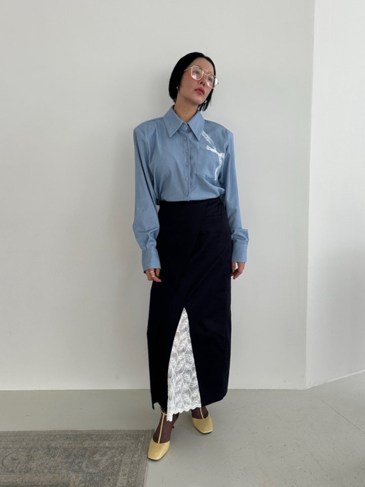 Chavi - Korean Women Fashion - #womensfashion - Lace Silky Skirt - 4