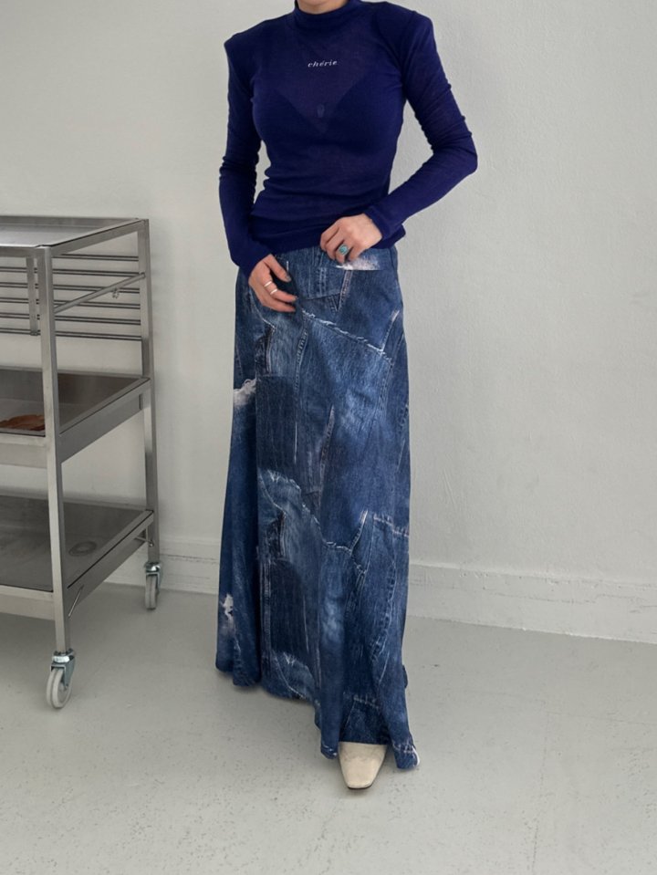 Chavi - Korean Women Fashion - #momslook - Denim Patch Skirt - 2