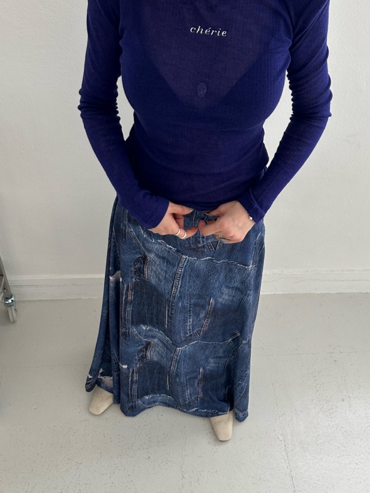 Chavi - Korean Women Fashion - #momslook - Denim Patch Skirt - 3