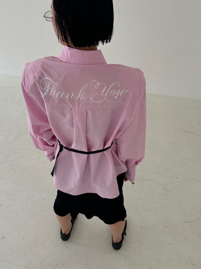 Chavi - Korean Women Fashion - #momslook - Lettering Shirt - 11