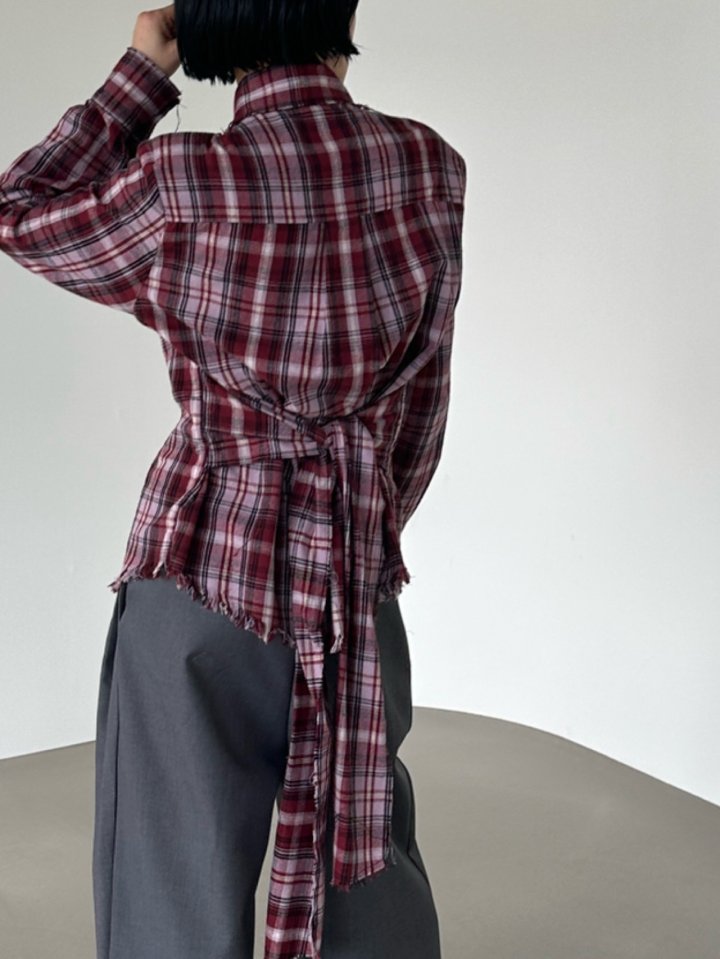 Chavi - Korean Women Fashion - #momslook - Check Vintage Shirt - 10