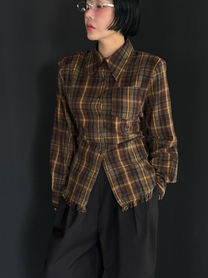 Chavi - Korean Women Fashion - #thelittlethings - Check Vintage Shirt - 4