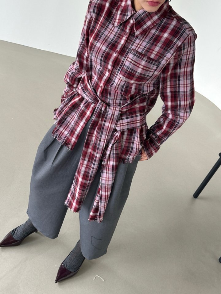 Chavi - Korean Women Fashion - #momslook - Check Vintage Shirt - 8