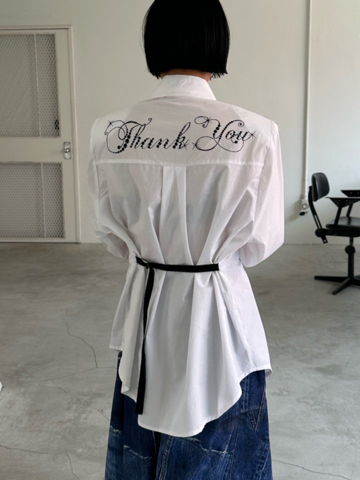 Chavi - Korean Women Fashion - #pursuepretty - Lettering Shirt - 3