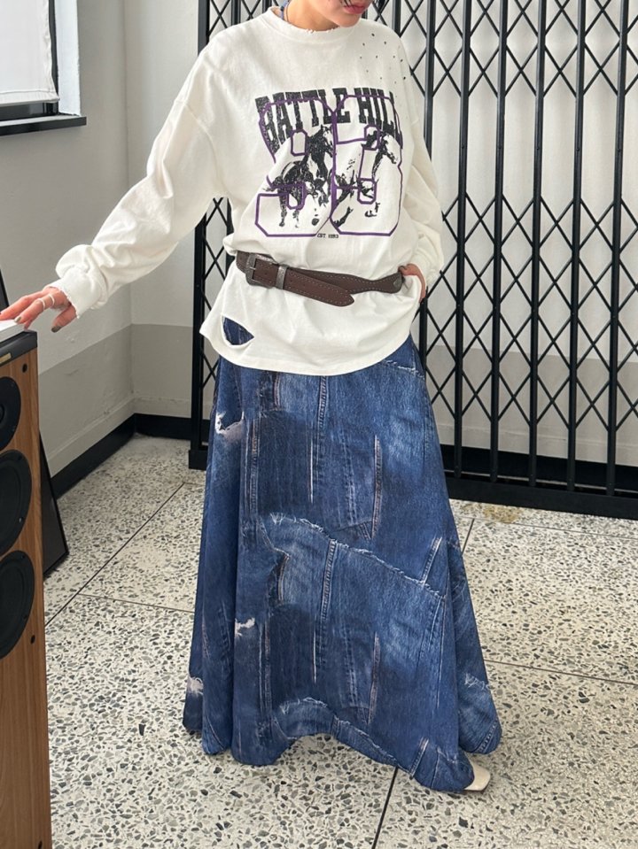 Chavi - Korean Women Fashion - #romanticstyle - Denim Patch Skirt - 9