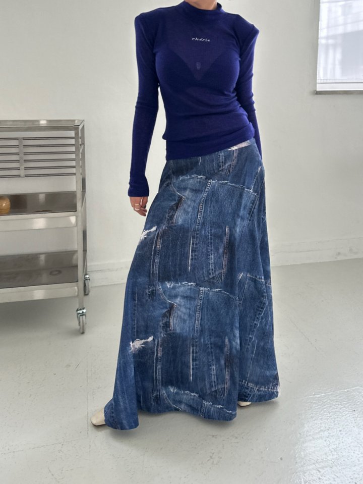 Chavi - Korean Women Fashion - #vintageinspired - Denim Patch Skirt - 5
