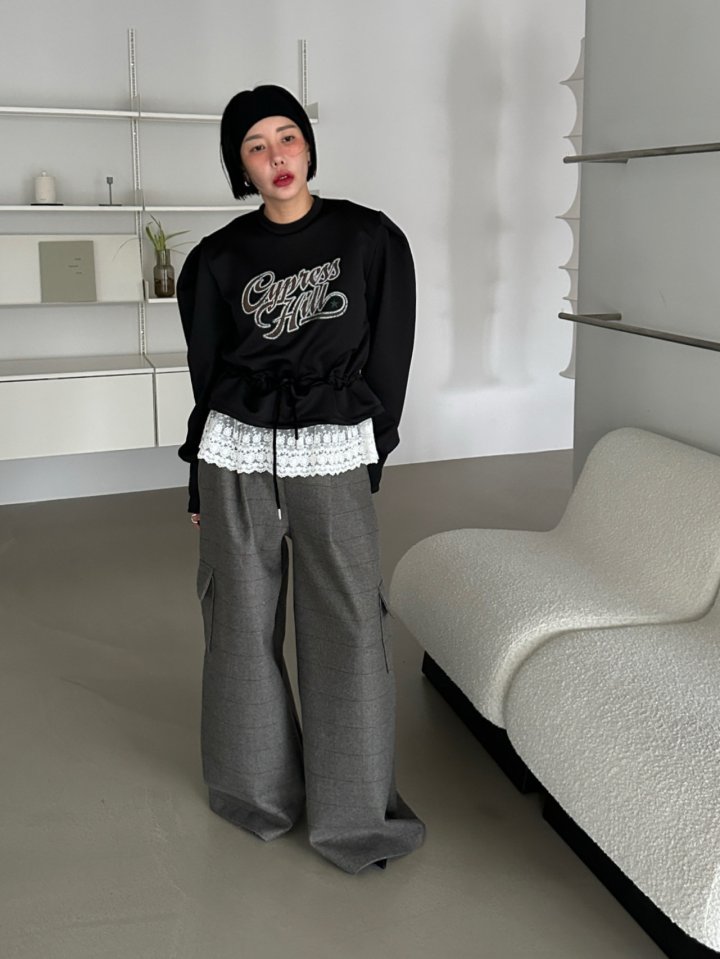Chavi - Korean Women Fashion - #womensfashion - Shine Lace Sweatshirt - 3