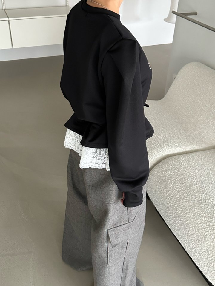 Chavi - Korean Women Fashion - #womensfashion - Shine Lace Sweatshirt - 9