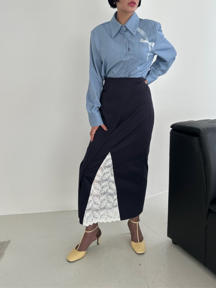 Chavi - Korean Women Fashion - #womensfashion - Lace Silky Skirt - 7