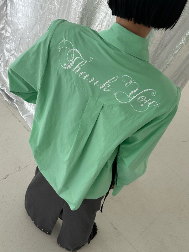Chavi - Korean Women Fashion - #womensfashion - Lettering Shirt - 10