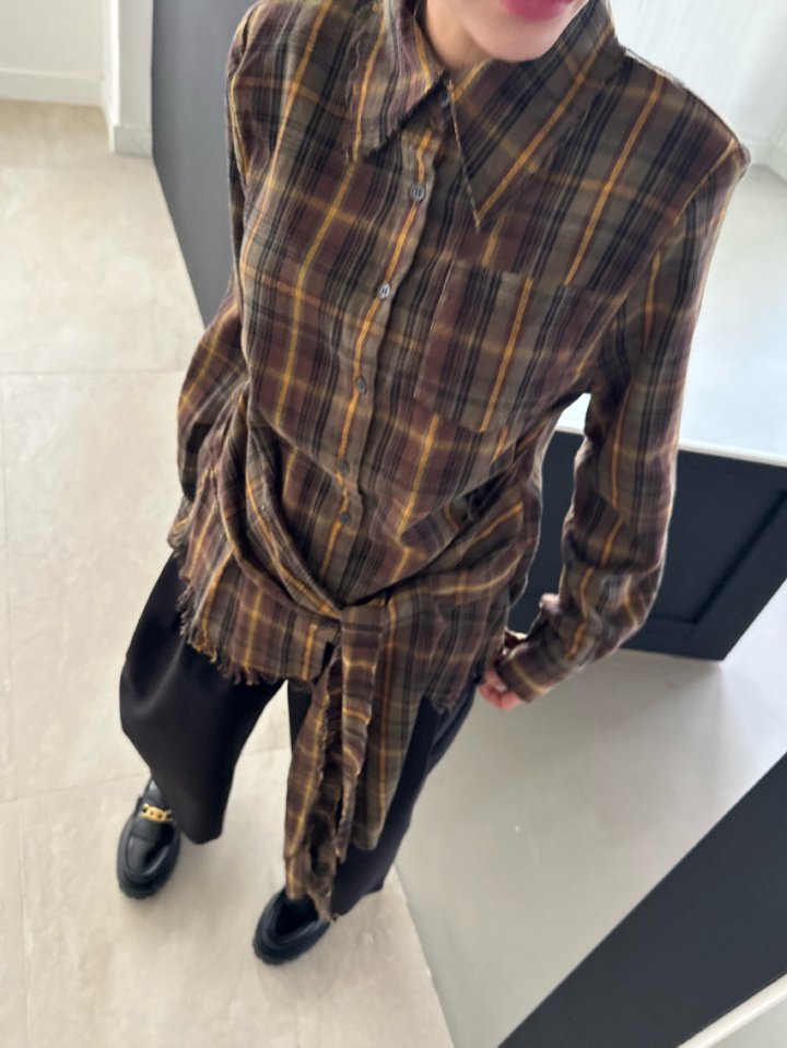 Chavi - Korean Women Fashion - #womensfashion - Check Vintage Shirt - 5