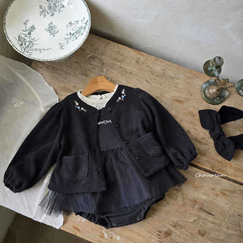 Choucream - Korean Baby Fashion - #babyboutique - Embroidered Knit Cardigan - 7