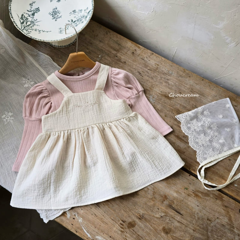 Choucream - Korean Baby Fashion - #babyboutiqueclothing - Embroidered Suspender One-piece - 9