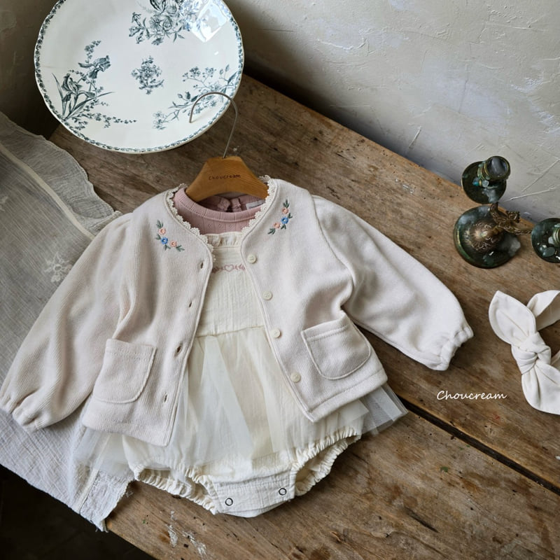 Choucream - Korean Baby Fashion - #babyboutiqueclothing - Embroidered Knit Cardigan - 8