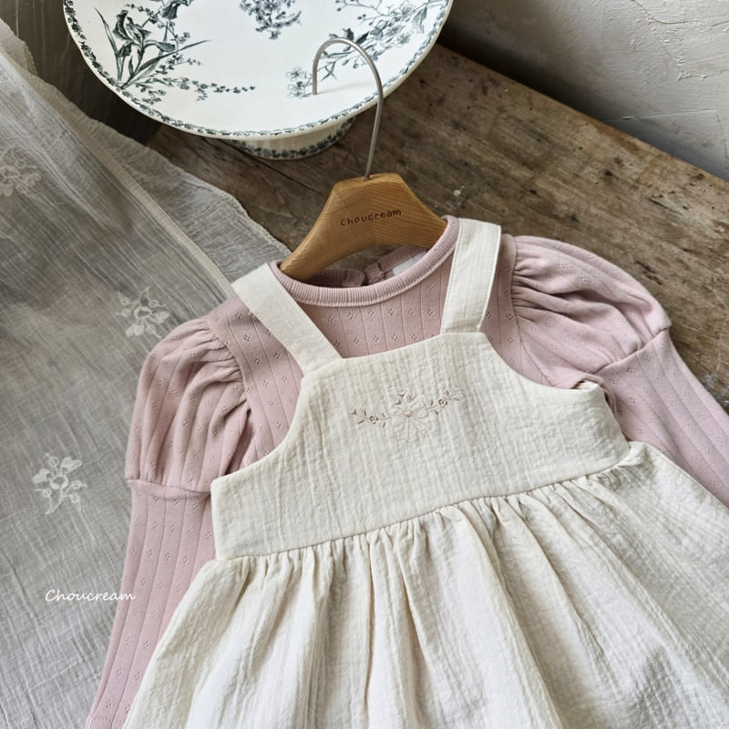 Choucream - Korean Baby Fashion - #babyclothing - Embroidered Suspender One-piece - 10