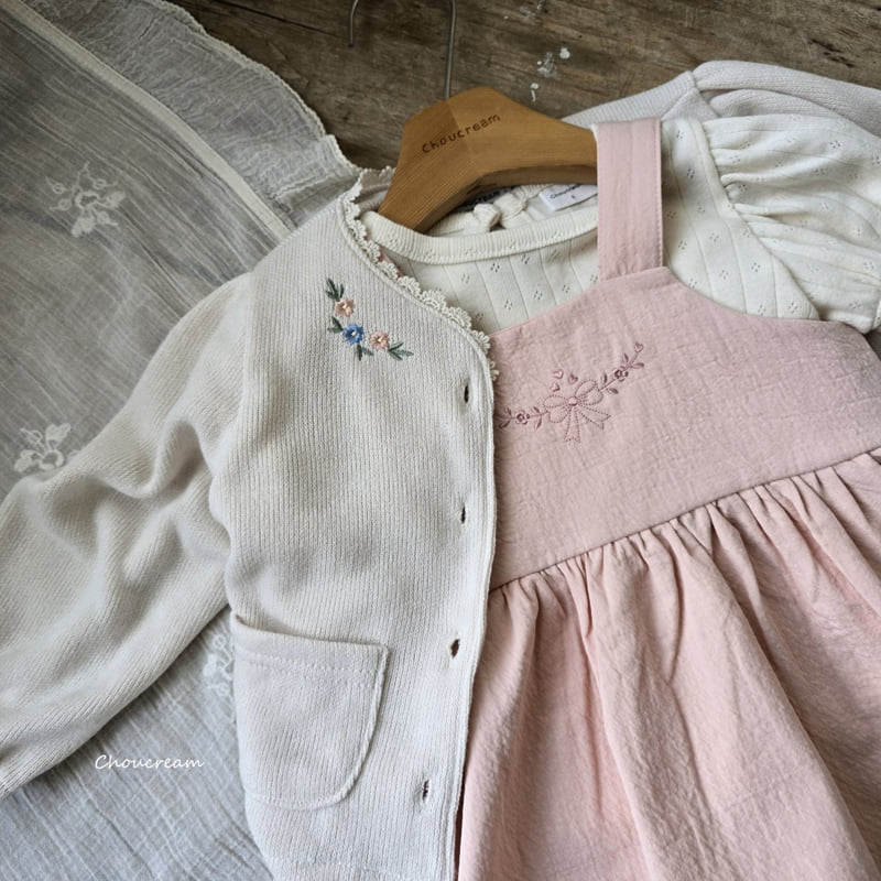 Choucream - Korean Baby Fashion - #babyclothing - Embroidered Knit Cardigan - 9