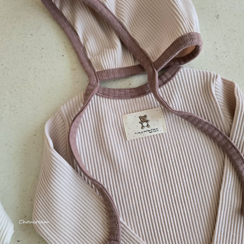 Choucream - Korean Baby Fashion - #babygirlfashion - Ribbed Suit (with Bonnet Set) - 5
