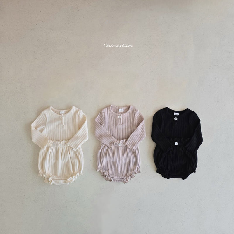 Choucream - Korean Baby Fashion - #babygirlfashion - Duri Ribbed Set