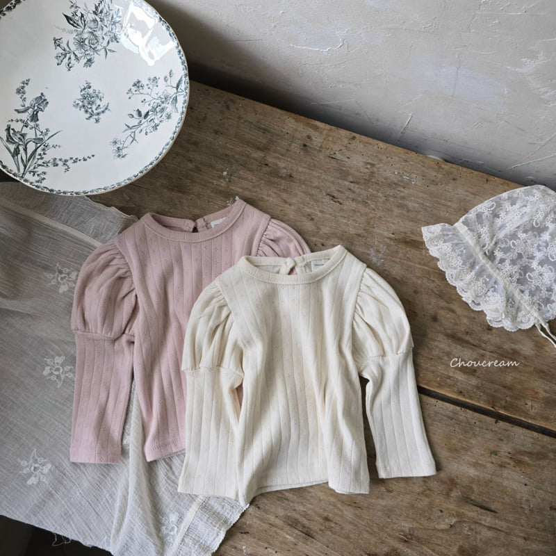 Choucream - Korean Baby Fashion - #babywear - Eyelet Puff Tee (Autumn) - 5