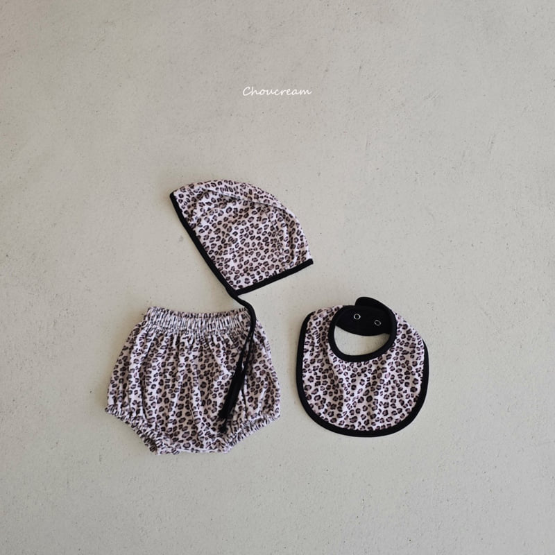 Choucream - Korean Baby Fashion - #babywear - Leopard Bloomer Bonnet Set - 9