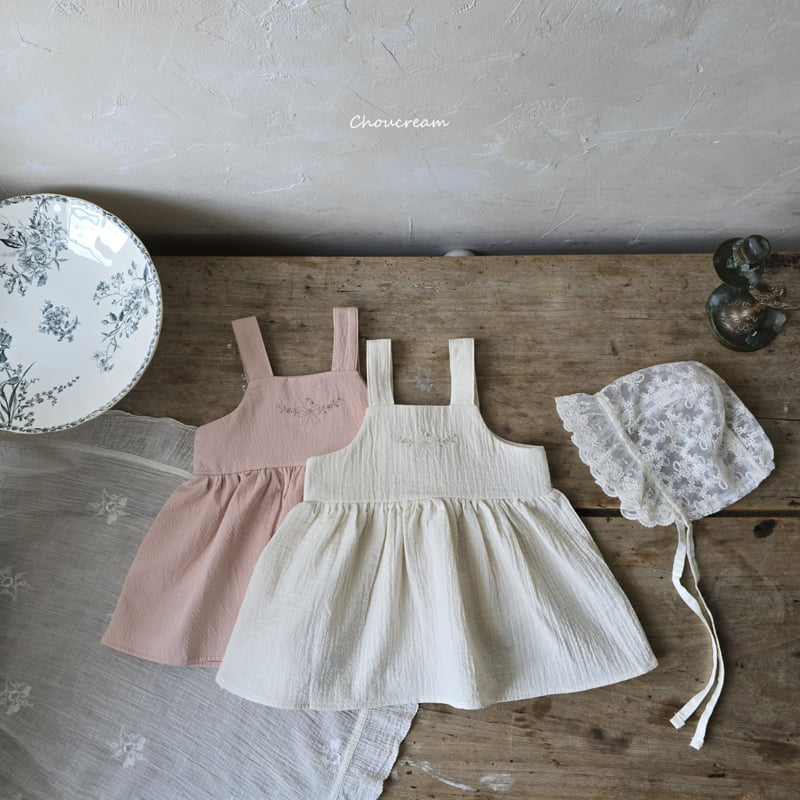 Choucream - Korean Baby Fashion - #onlinebabyboutique - Embroidered Suspender One-piece - 5