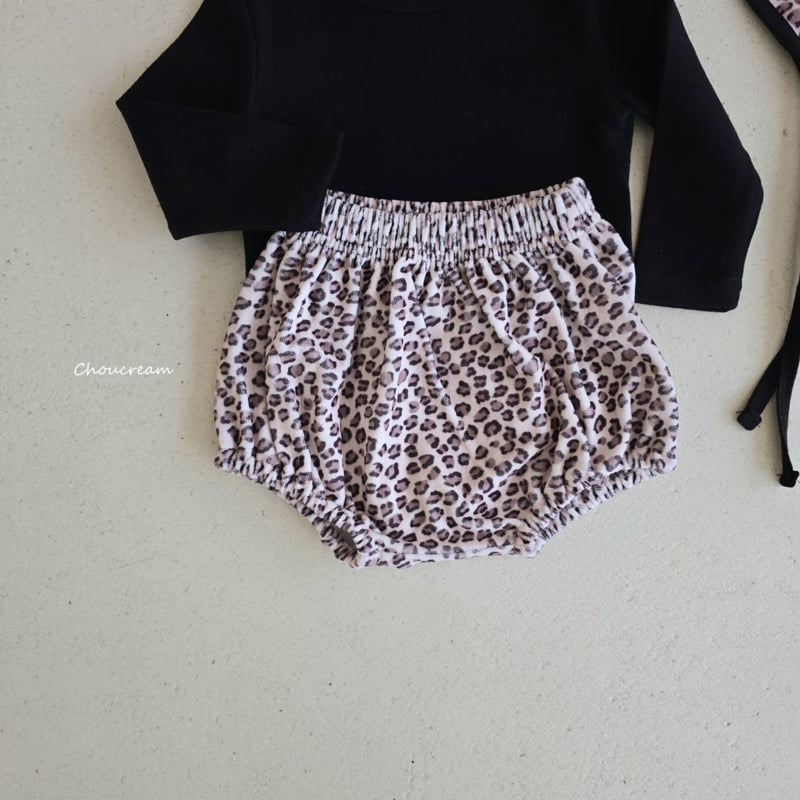 Choucream - Korean Baby Fashion - #onlinebabyshop - Leopard Bloomer Bonnet Set - 11