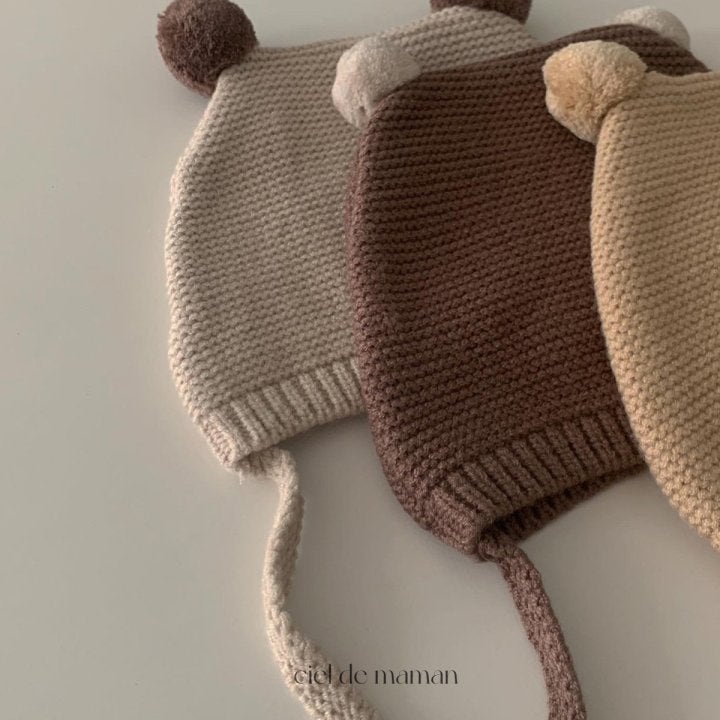 Ciel De Maman - Korean Baby Fashion - #babyboutique - Knit Bear Bonnet - 6