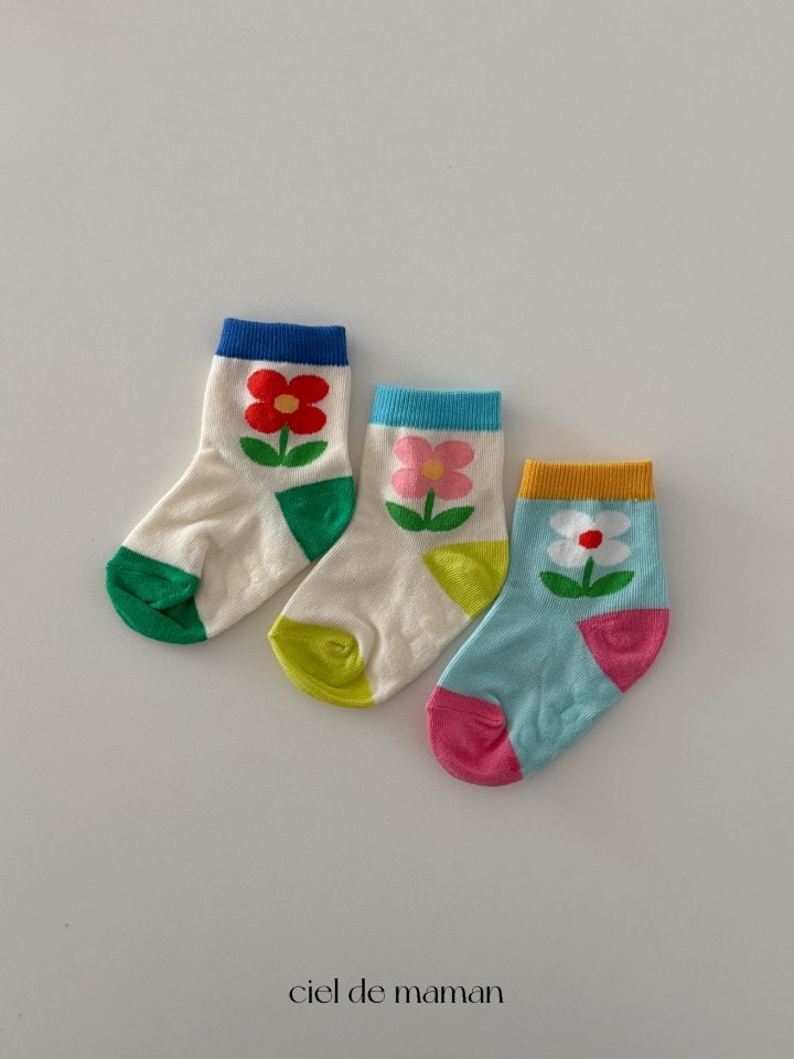 Ciel De Maman - Korean Baby Fashion - #babyboutiqueclothing - Flower Heart Socks - 3
