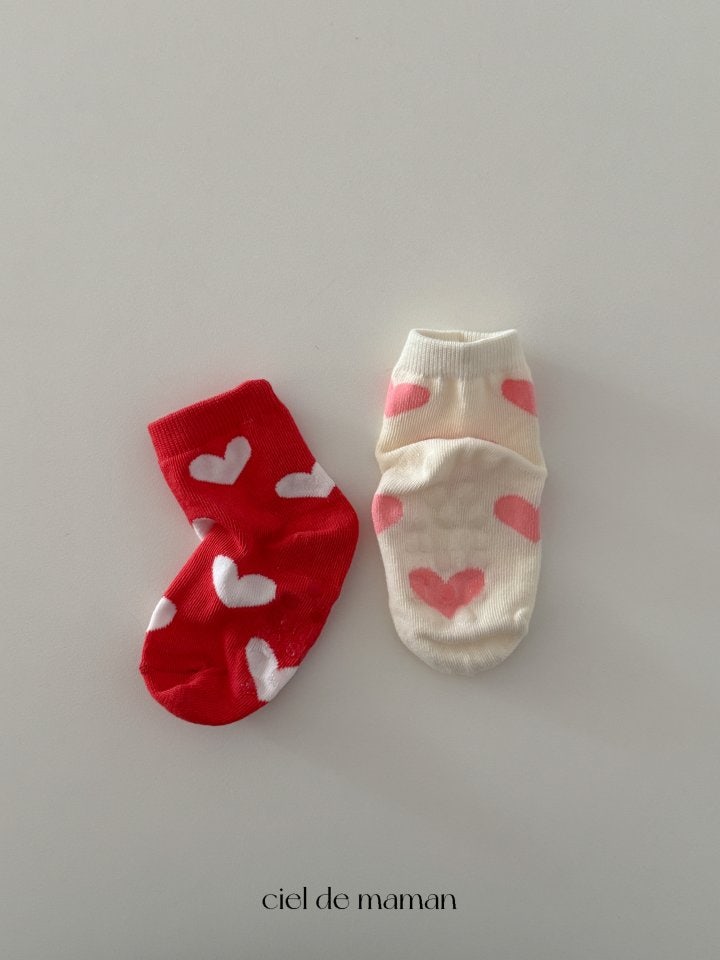 Ciel De Maman - Korean Baby Fashion - #babyfashion - Flower Heart Socks - 5