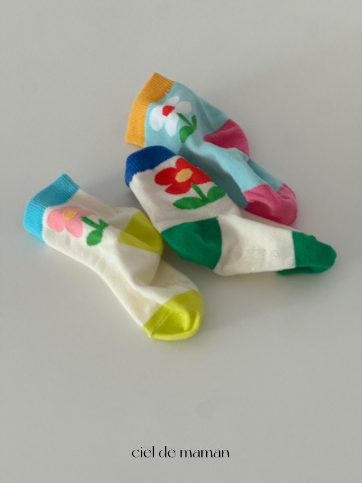 Ciel De Maman - Korean Baby Fashion - #babygirlfashion - Flower Heart Socks - 7