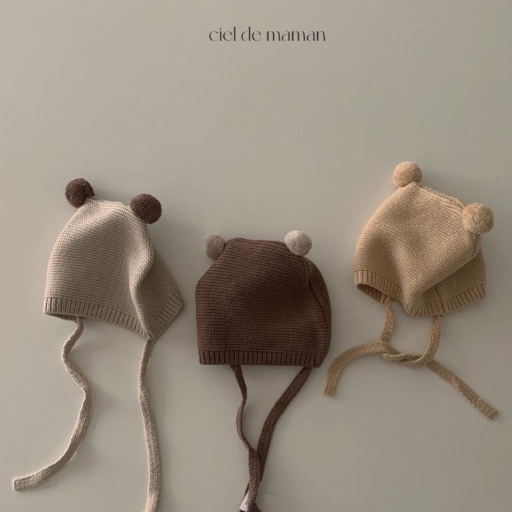 Ciel De Maman - Korean Baby Fashion - #babyoutfit - Knit Bear Bonnet