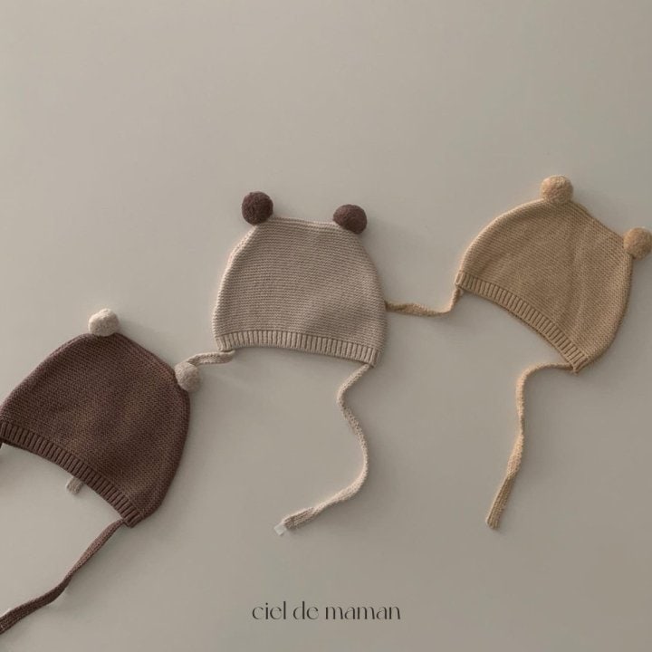 Ciel De Maman - Korean Baby Fashion - #babyoutfit - Knit Bear Bonnet - 2