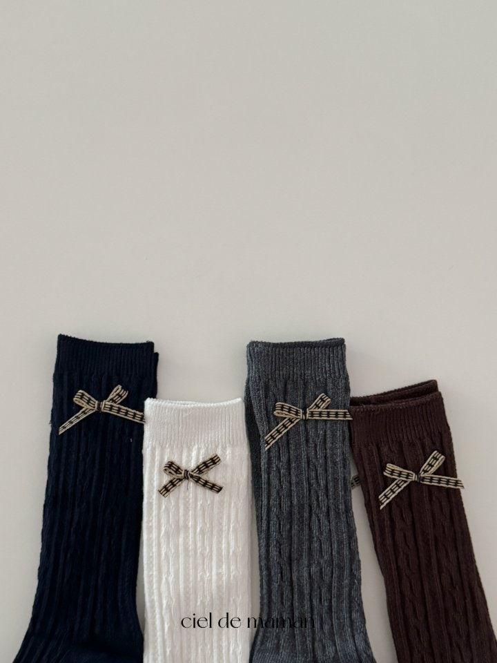 Ciel De Maman - Korean Baby Fashion - #onlinebabyboutique - Lovely Ribbon Knee Socks
