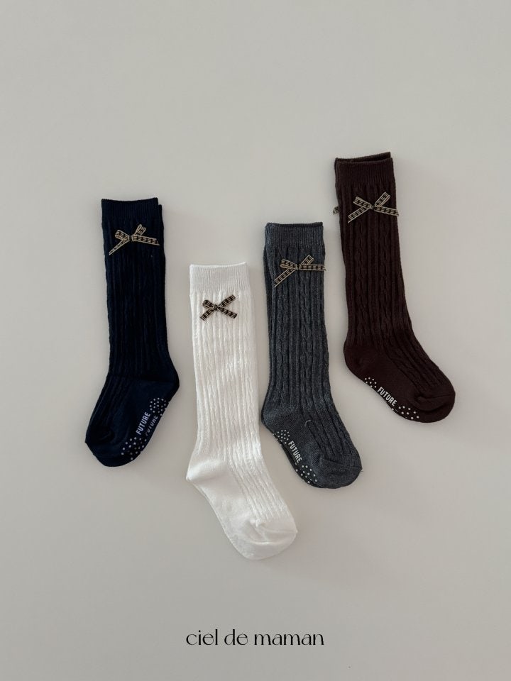 Ciel De Maman - Korean Baby Fashion - #onlinebabyshop - Lovely Ribbon Knee Socks - 2