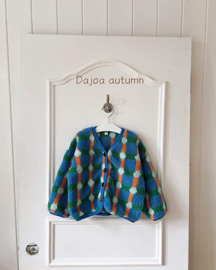 Dajoa - Korean Baby Fashion - #babyboutiqueclothing - Check Fleece Jacket - 12