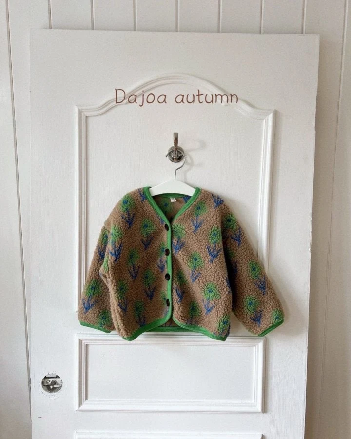 Dajoa - Korean Baby Fashion - #babyclothing - Flower Fleece Jacket - 12