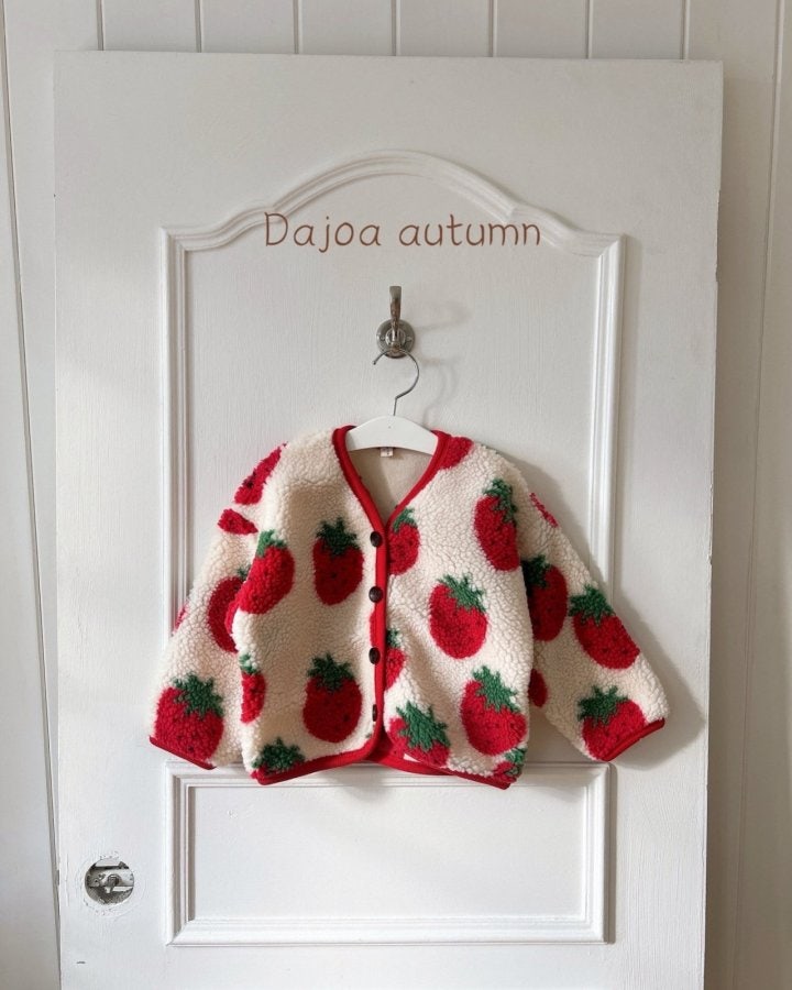 Dajoa - Korean Baby Fashion - #babyfever - Strawberry Fleece Jacket - 2