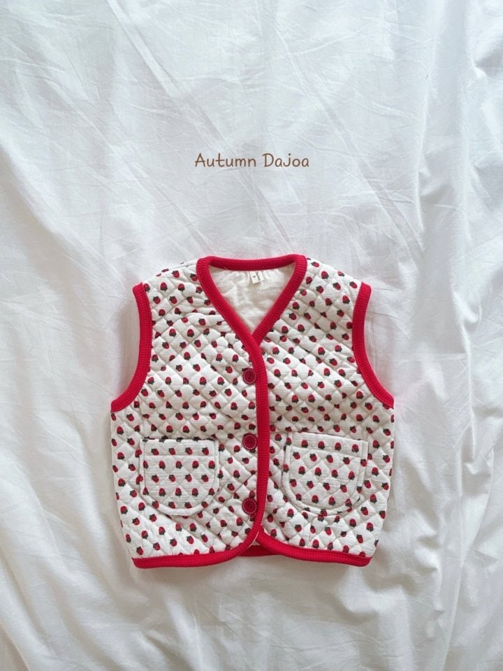 Dajoa - Korean Baby Fashion - #babylifestyle - Strawberry Quilted Vest - 5