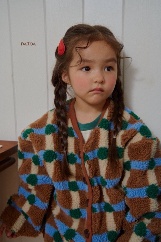 Dajoa - Korean Baby Fashion - #babylifestyle - Check Fleece Jacket - 2