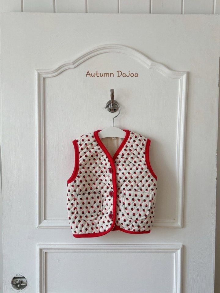 Dajoa - Korean Baby Fashion - #babyoninstagram - Strawberry Quilted Vest - 6