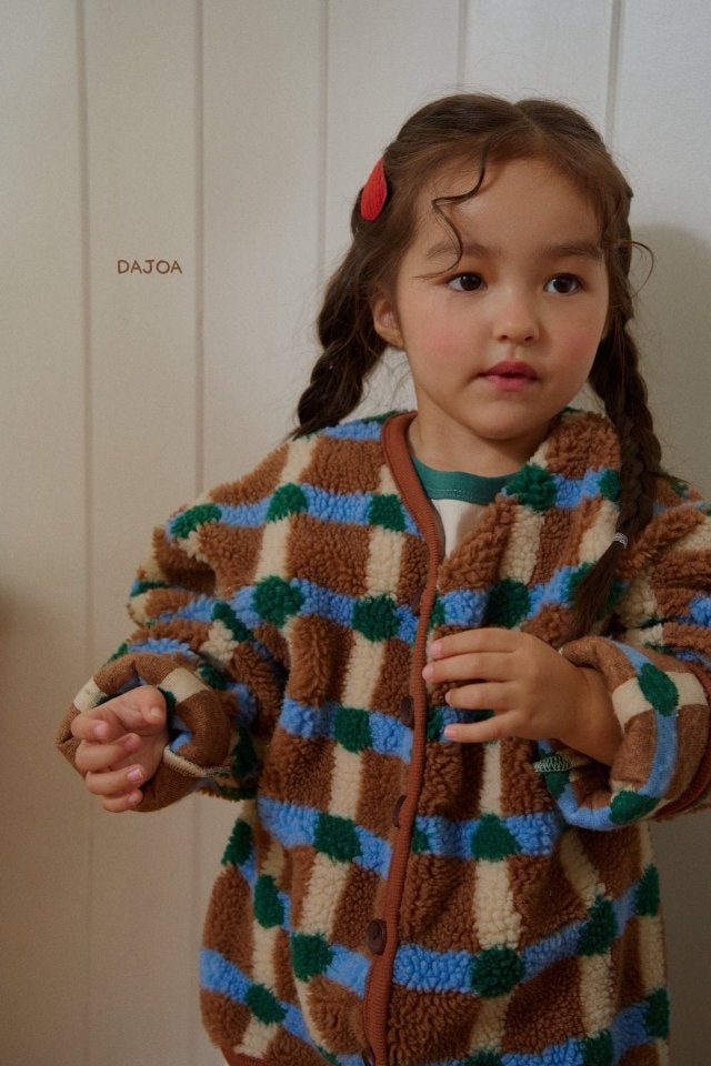 Dajoa - Korean Baby Fashion - #babyoninstagram - Check Fleece Jacket - 4