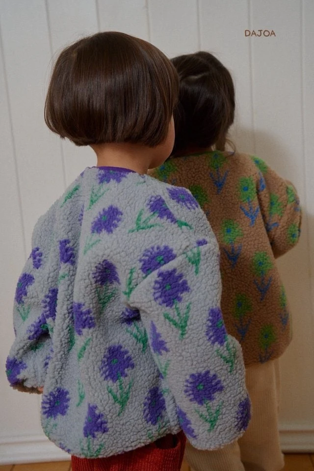 Dajoa - Korean Baby Fashion - #babyootd - Flower Fleece Jacket - 3
