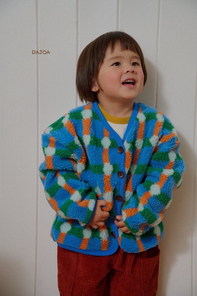 Dajoa - Korean Baby Fashion - #babyoutfit - Check Fleece Jacket - 5