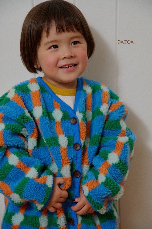 Dajoa - Korean Baby Fashion - #babyoutfit - Check Fleece Jacket - 6